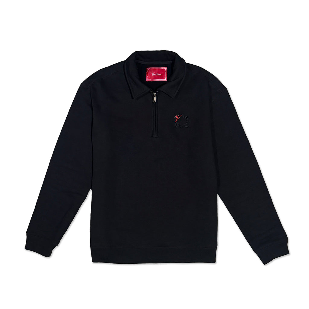 Monogram Quarter Zip - Black