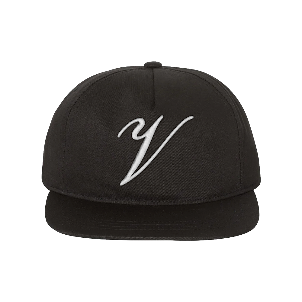 Initial Unstructured Snapback Cap - Black